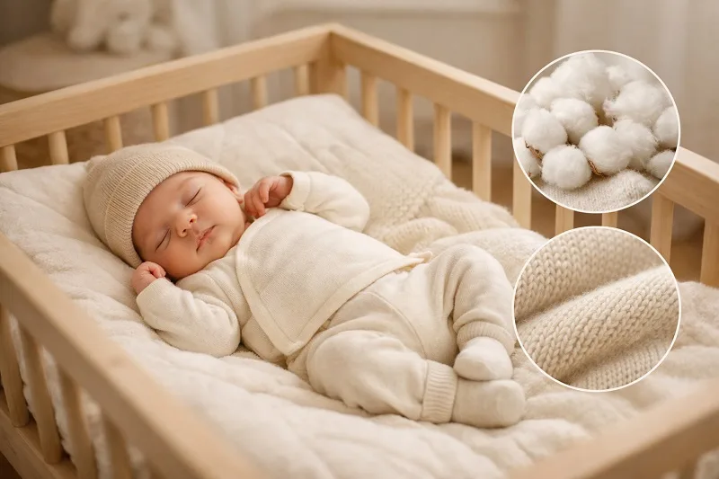 algodón o lana para recién nacidos