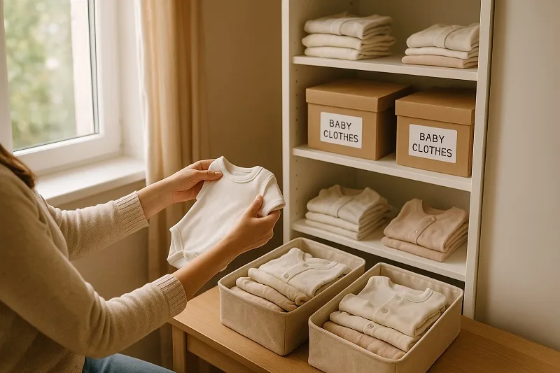 guardar ropa del bebé usada